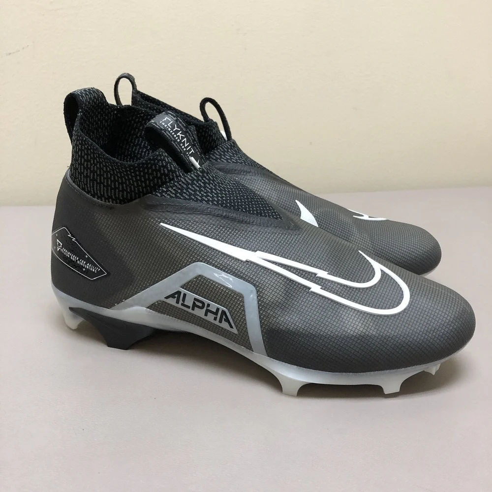 Nike Alpha Menace Elite 3 Flyknit Football Cleats Mens 11.5 Black CT6648-001 NEW
